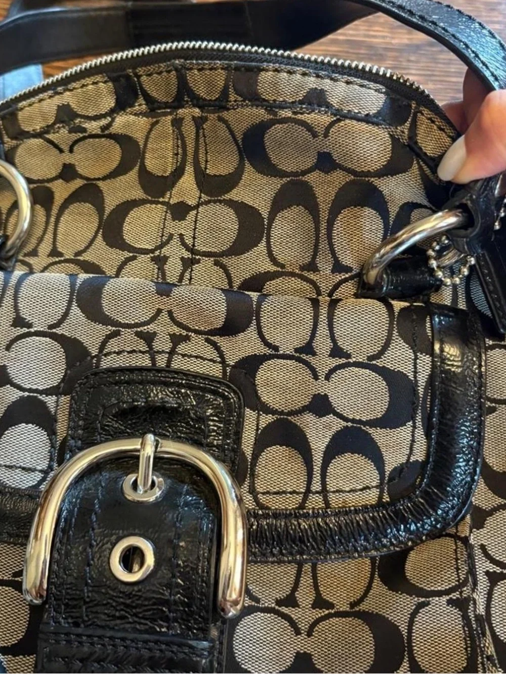 Vintage Coach Courtney Soho Shoulder Bag Black